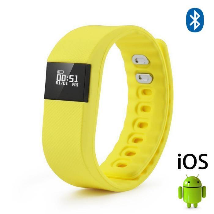 Stuff Certified TW64 Smartband Sport Smartwatch Smartphone Horloge OLED iOS Android Geel