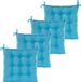 Anna's Collection Coussin de chaise matelassé - 4x - bleu clair - 38 x 38 cm
