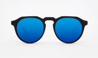 Hawkers Warwick zonnebril Rond Zwart Blauw Gespiegeld Unisex