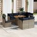 Maison Exclusive - Ensemble de meubles de jardin 9 pièces avec canapé et coussins, gris, en polyrotin