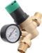Merkloos Waterdrukregelaar Messing - Drukregelaar Pijp - Waterdruk Stabiliseren - Nauwkeurige Wijzerplaat - 3/4 inch DN20
