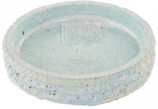 PTMD Collection Kaarsenplateau Kaarshouder Onderzetter - Blauw - Cement Ø 9 cm