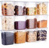 Vilde Voedselcontainer Strooibus met Deksel 1,85 l 12 stuks - Transparant - Plastic