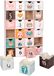 BRUBAKER Adventskalender - Animal Christmas Pink - Calendrier de l'Avent avec 24 cases à remplir soi-même avec de petits cadeaux - 32,5 cm de haut - Carton