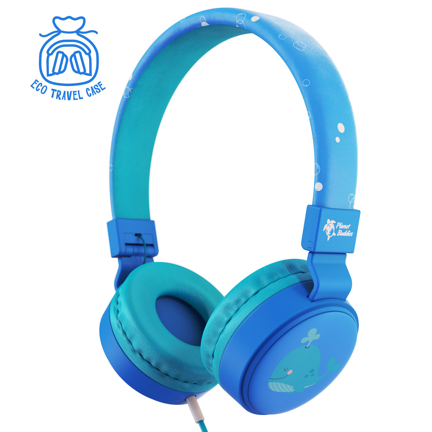 Planet Buddies Whale Wired Kid's Headphone blue