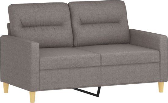 vidaXL Tweezitsbank 120 cm stof taupe