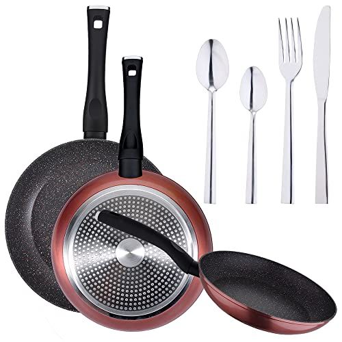 San Ignacio Pannenset - 3 pannen (Ø 20/24/28 cm) + 24-delige bestekset