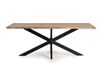 Table à manger en bois d'acacia naturel avec pieds en métal 180 cm