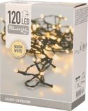 Merkloos Kerstverlichting - 120 LED lampjes - warm wit - 9 meter - IP44 adapter
