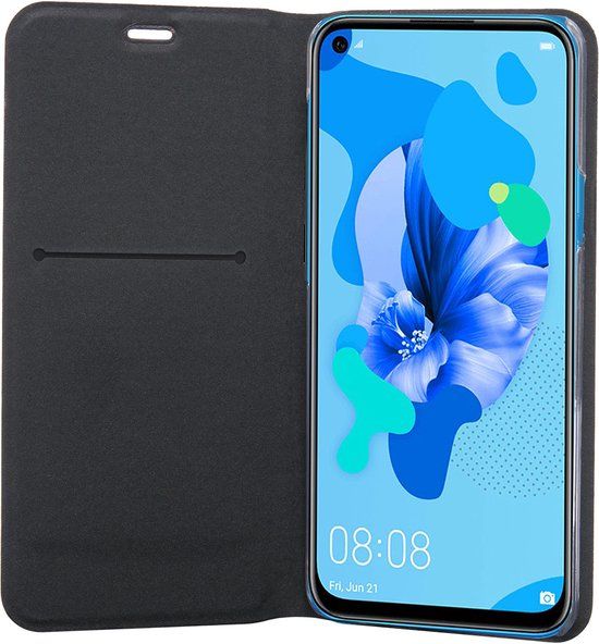 Bigben Connected, Hoesje geschikt voor Huawei P20 Lite 2019 - Folio met Standaard & Kaarthouder, Zwart