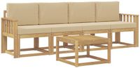 vidaXL - Buiten - bank - set - 5 - st - Wit - en - Beige
