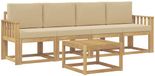 vidaXL - Ensembles - de - meubles - d'extérieur - 5 - pièces - Blanc - et - Beige