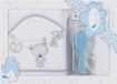 Interbaby Badcape Waslijn Junior 100 X 100 Cm Katoen Wit/blauw
