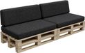 PFBG Coussin de palette, Coussin de palette, Coussin de jardin (2x set (120x80 + 120x35), graphite)