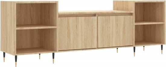 vidaXL Tv-meubel - 160x35x55 cm - Bewerkt Hout - Sonoma Eikenkleurig