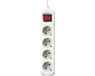 Silver Electronics 4-socket plugboard with power switch, White, 3m