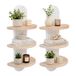 Merkloos / Sans marque Relaxdays wandplank, set 2, HxBxT: 45 x 21,5 x 12 cm, naturel/wit | Hout, boogvorm, boho, wandplank met 3 schappen