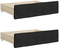 vidaXL Bedlades 2 st bewerkt hout en stof zwart