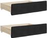 vidaXL Bedlades 2 st bewerkt hout en stof zwart