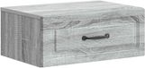 vidaXL Muurbevestigde Nachttafel Grijs Sonoma 49 x 34,5 x 20 cm