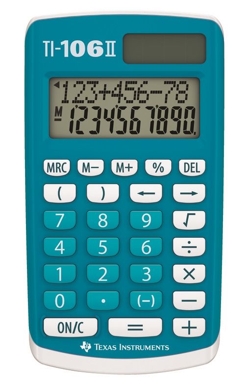 Texas Instruments TI-106 II - Zakrekenmachine - Wit/Turkoois