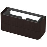 INK - Meuble bas arrondi placage 2 tiroirs softclose avec façade fraisée pour poignées - 1200x450x520 mm - Placage foncé