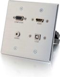 C2G 39703 kabeladapter/verloopstukje HDMI F, HD15 F, 3.5mm Stereo F, USB-B F Aluminium