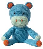 Blauw gehaakt nijlpaard knuffel 3+