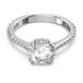 Swarovski Constella cocktailring, ronde taille, pavéé, wit, gerhodineerd metaal