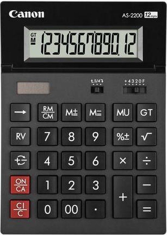 Canon AS-2200 - Bureaurekenmachine - Donkergrijs