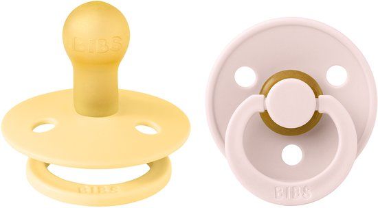 BiBs Colour Fopspenen - Rond - 2 Stuks - 0-6 Mnd - Pale Butter/Petal