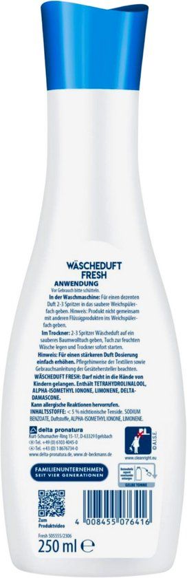 Dr. Beckmann Wasparfum - Fresh - 250 ml