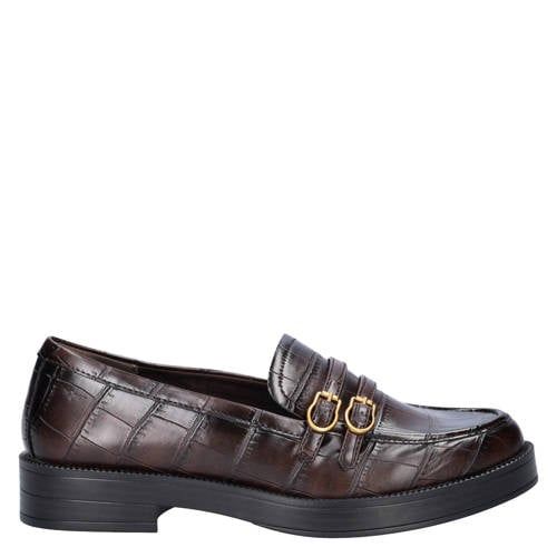 Tamaris Dark Brown Patent Loafers