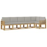 vidaXL Ensemble de canapés d'extérieur 6 pc Blanc et gris clair