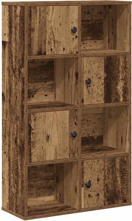 vidaXL Boekenkast 60x24x101,5 cm bewerkt hout oud houtkleurig