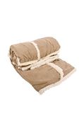 Plaid Mutona Plaid - 1 kant Berber 1 kant imitatie suède - 100% polyester - beer - taupe grijs R8-125 x 150 cm