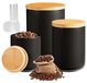 Boîtes de conservation en céramique set de 3 - Hermétique - Avec couvercle en bambou - 260/800/1000 ml
