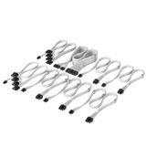 CORSAIR Elite Premium Type 4 Individueel Omhulde PSU-Kabel Pro Kit – Low-profile kabelkammen, drievoudige mesh paracord-omhulling, compatibel met Corsair Type 4 PSU's – Wit