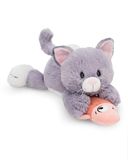 NICI 62153 Knuffeldier kat met vis 30 cm, grijs