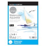 Daler-Rowney Simply Aquarelpapier, medium korrel, 190 g/m², 1 pagina, A4-21 x 29,7 cm, 14 vellen