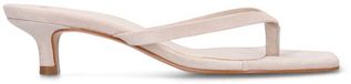 Manfield Dames Witte Suède Hak Slippers Maat 40