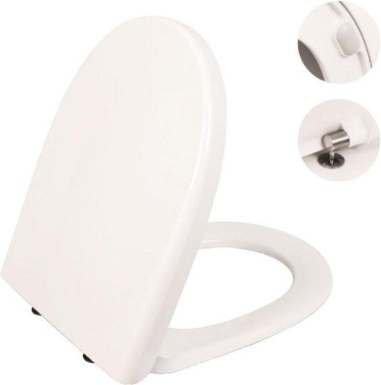 Plieger Closetzitting Zero - D-vorm - Wit - Duroplast - Softclose - Quick Release