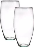 Merkloos Bloemenvaas Raine - 2x - helder transparant glas - D13 x H25 cm