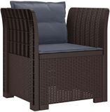 vidaXL Fauteuil met Kussens Rieten Look PP Bruin