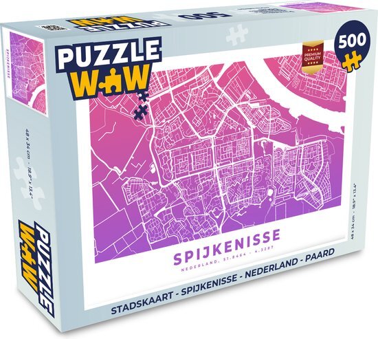 MuchoWow Puzzel Stadskaart - Spijkenisse - Nederland - Paard - Legpuzzel - Puzzel 500 stukjes - Plattegrond