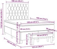 vidaXL Boxspring met matras stof donkergrijs 120x190 cm
