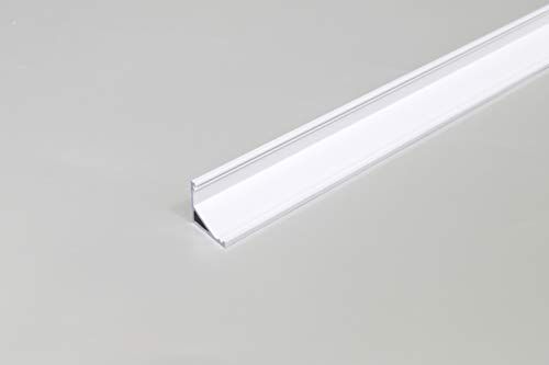 ledomec LED hoekprofiel 2m C12 wit voor LED strips incl. afdekking melkachtig, voor LED strips tot max. 12mm