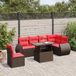Maison Exclusive - 7-delige loungeset voor de tuin met kussens, bruin, van polyrotan