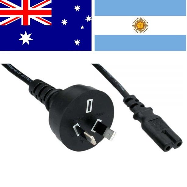 Inline Inline Australië stroomkabel met C7 plug - zwart - 1 8 meter