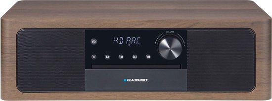 Blaupunkt MS22BT Microsysteem met Bluetooth HDMI ARC 50 W RMS (2 x 25 W) FM Radio CD-speler LED-display AUX afstandsbediening houten behuizing